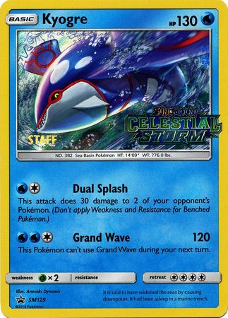 Kyogre - SM129 (Prerelease) [Staff]  - Holofoil SM Promos - Promo