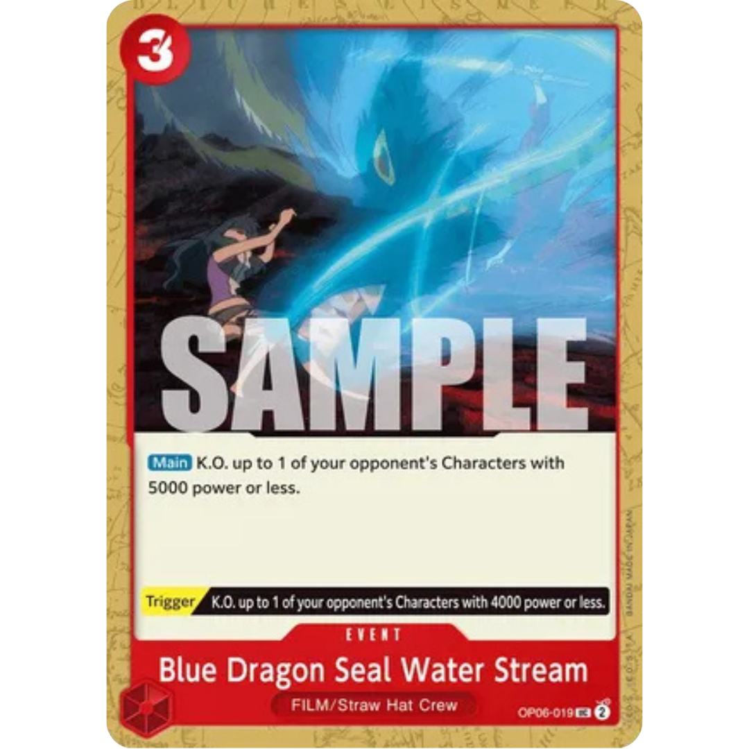 Blue Dragon Seal Water Stream (OP06-019) - Wings of the Captain