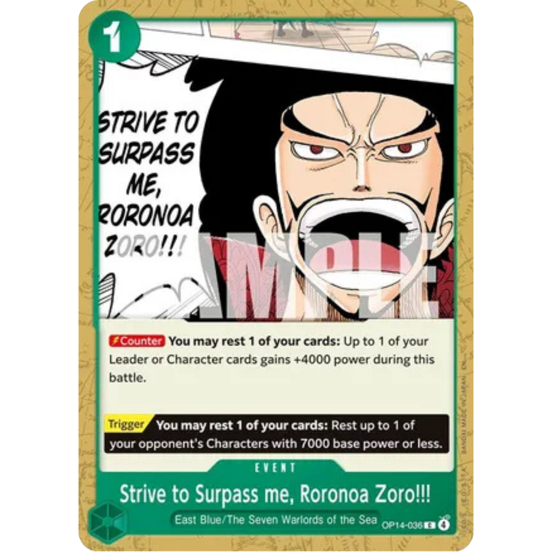 Strive to Surpass me, Roronoa Zoro!!! (OP14-036) - The Azure Sea's Seven