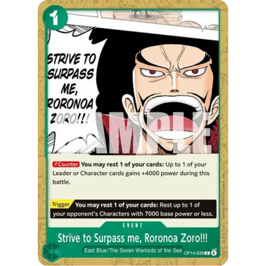 Strive to Surpass me, Roronoa Zoro!!! (OP14-036) - The Azure Sea's Seven