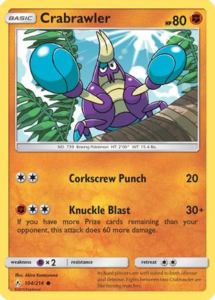 Crabrawler/214  SM  Unbroken Bonds - Common
