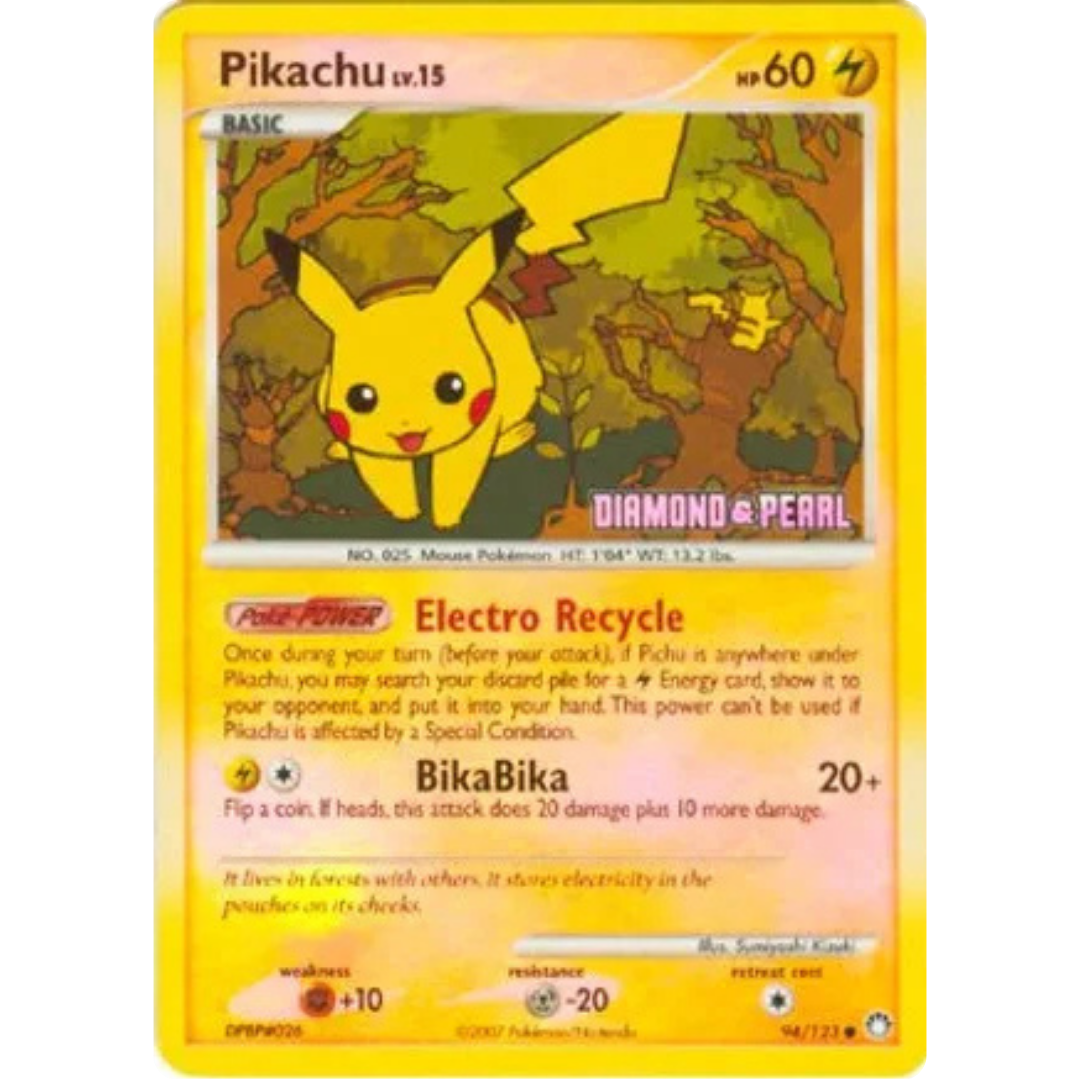 Pikachu - 94/123 (Diamond & Pearl)/123  - Reverse Holofoil Burger King Promos - Promo