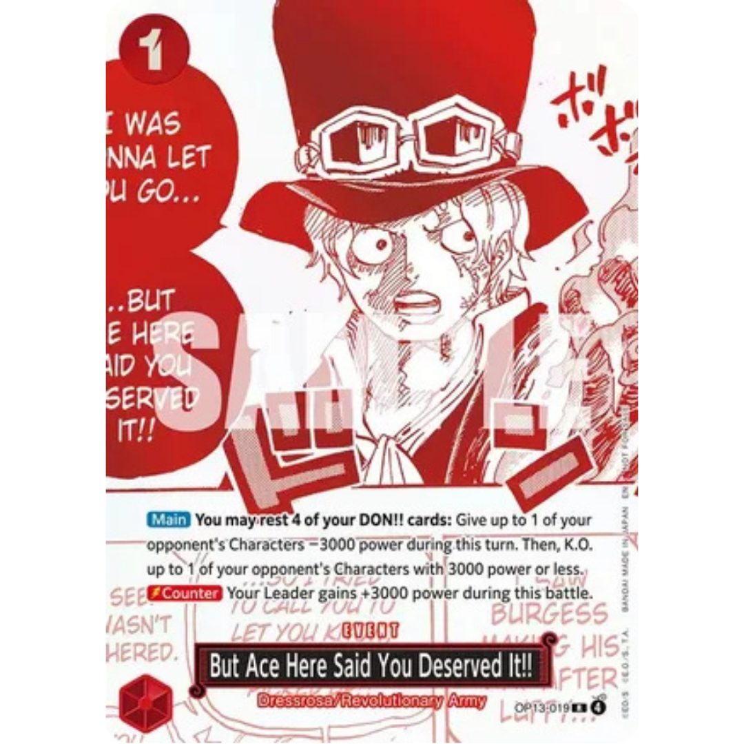But Ace Here Said You Deserved It!! (3rd Anniversary Treasure Campaign Pack) (OP13-019) - One Piece Promotion Cards Foil
