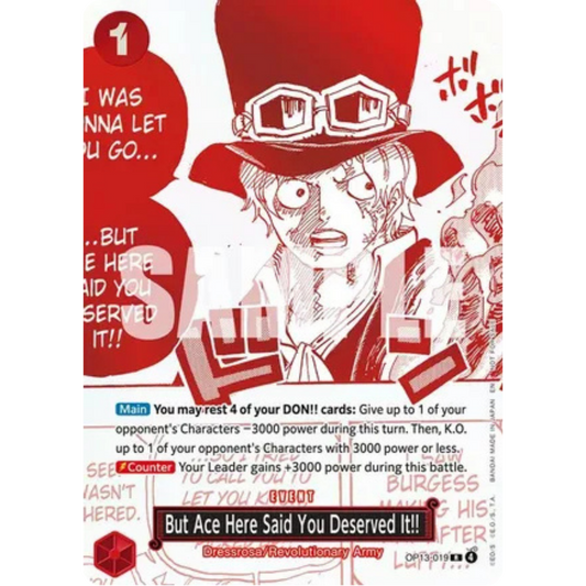 But Ace Here Said You Deserved It!! (3rd Anniversary Treasure Campaign Pack) (OP13-019) - One Piece Promotion Cards Foil