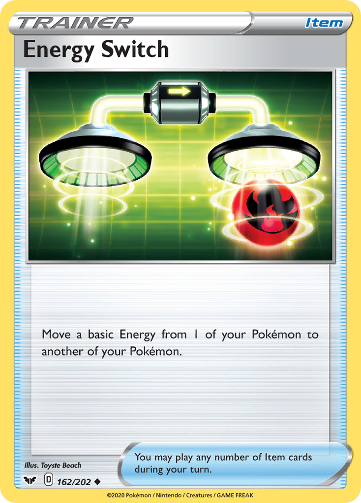 Energy Switch 162  SWSH01 Sword & Shield Base Set - Uncommon
