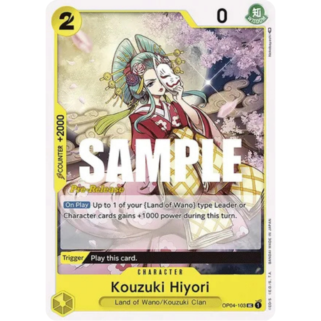 Kouzuki Hiyori (OP04-103) - Kingdoms of Intrigue Pre-Release Cards