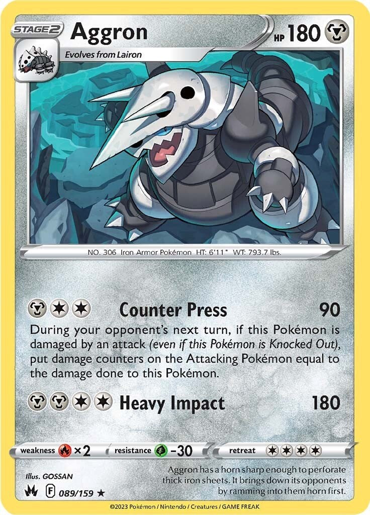 Aggron 089  - Holofoil SWSH Crown Zenith - Holo Rare