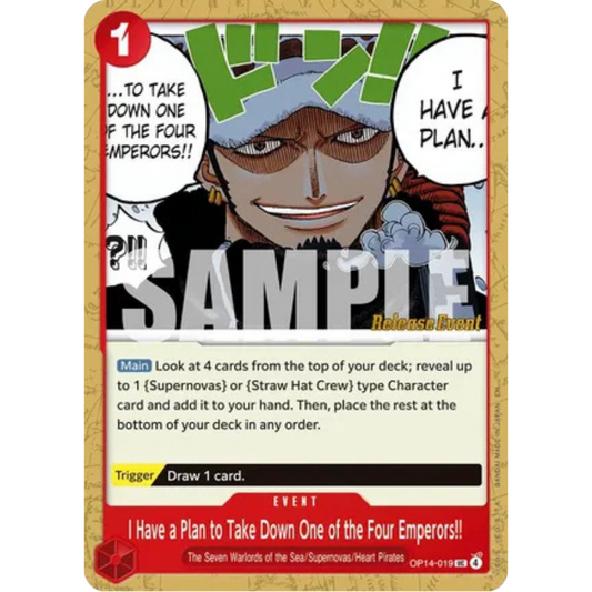 I Have a Plan to Take Down One of the Four Emperors!! (OP14-019) - The Azure Sea's Seven Release Event Cards