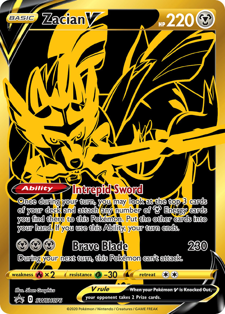 Zacian V SWSH076  - Holofoil SWSH Sword & Shield Promo Cards - Promo