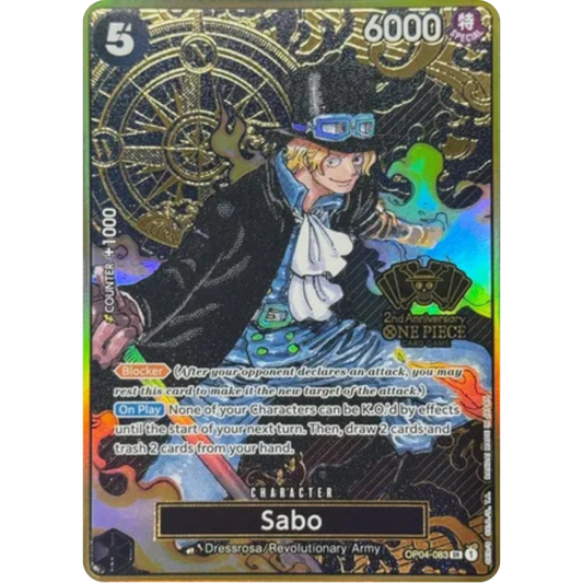 Sabo (One Piece Japanese Version 2nd Anniversary Set) (OP04-083) - One Piece Promotion Cards Foil
