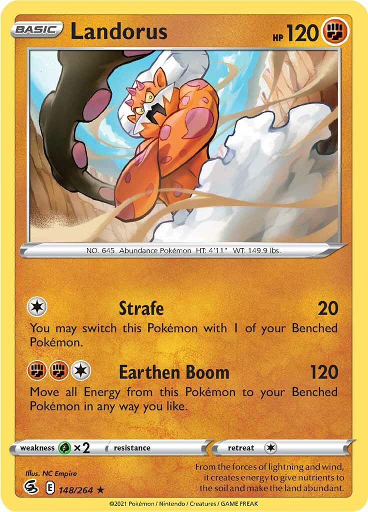 Landorus 148  - Holofoil SWSH08 Fusion Strike - Holo Rare