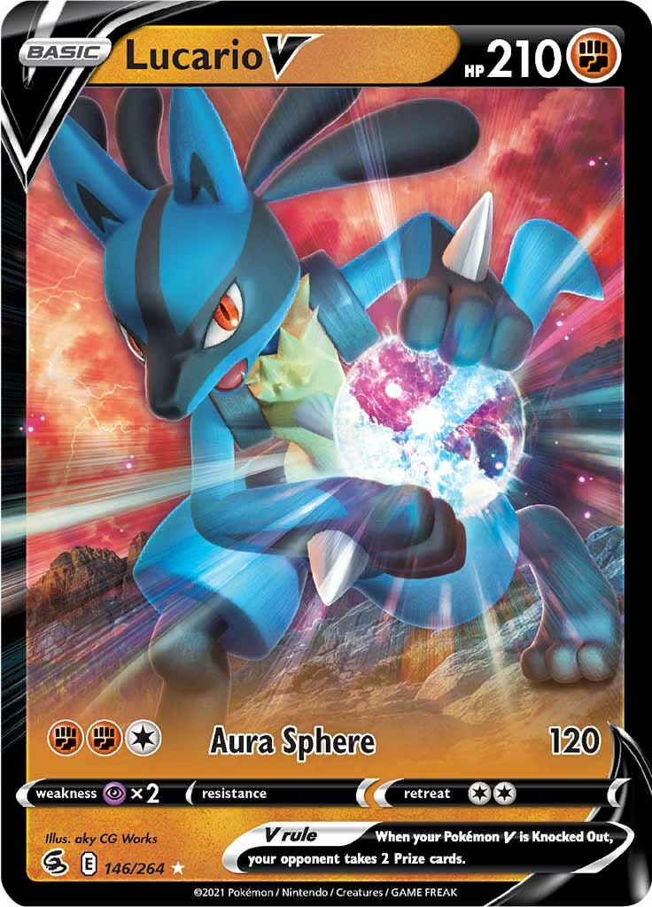 Lucario V - 146/264/264  - Holofoil Jumbo Cards - Ultra Rare