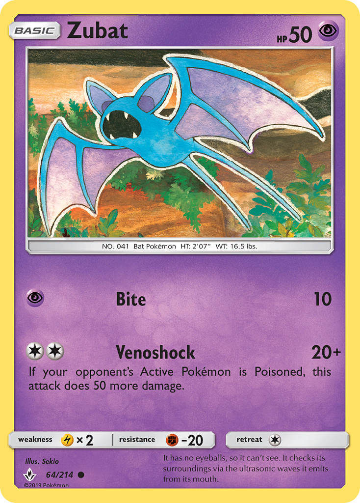 Zubat 064  SM  Unbroken Bonds - Common
