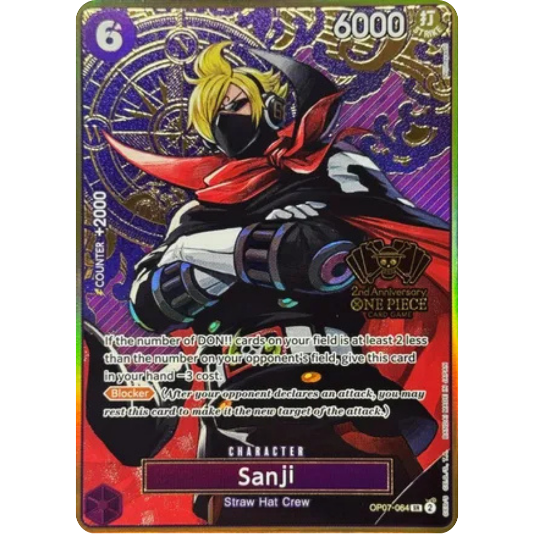 Sanji (One Piece Japanese Version 2nd Anniversary Set) (OP07-064) - One Piece Promotion Cards Foil