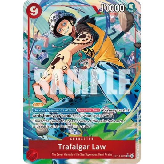 Trafalgar Law - OP14-009 (Alternate Art) (OP14-009) - The Azure Sea's Seven Foil