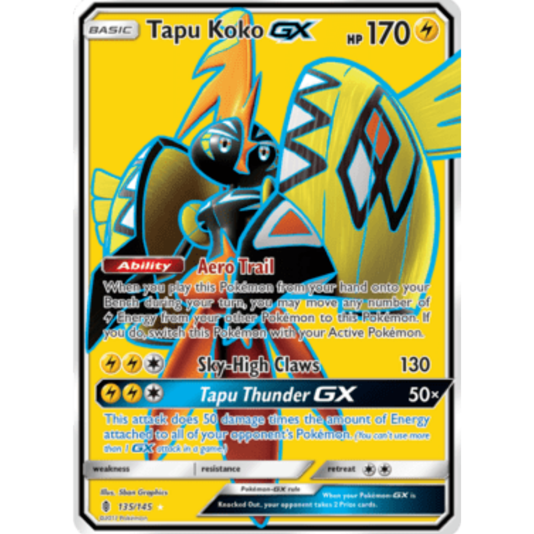 Tapu Koko GX (Full Art)/145  - Holofoil SM  Guardians Rising - Ultra Rare