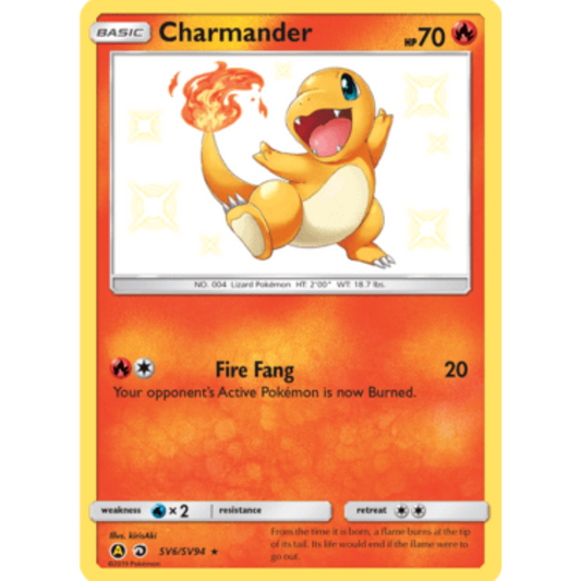 Charmander SV6/SV94  - Holofoil Hidden Fates Shiny Vault - Shiny Holo Rare