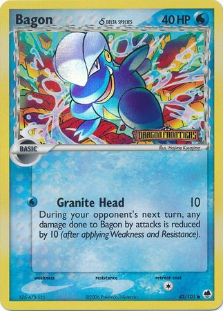 Bagon (Delta Species) 043  - Reverse Holofoil Dragon Frontiers - Common