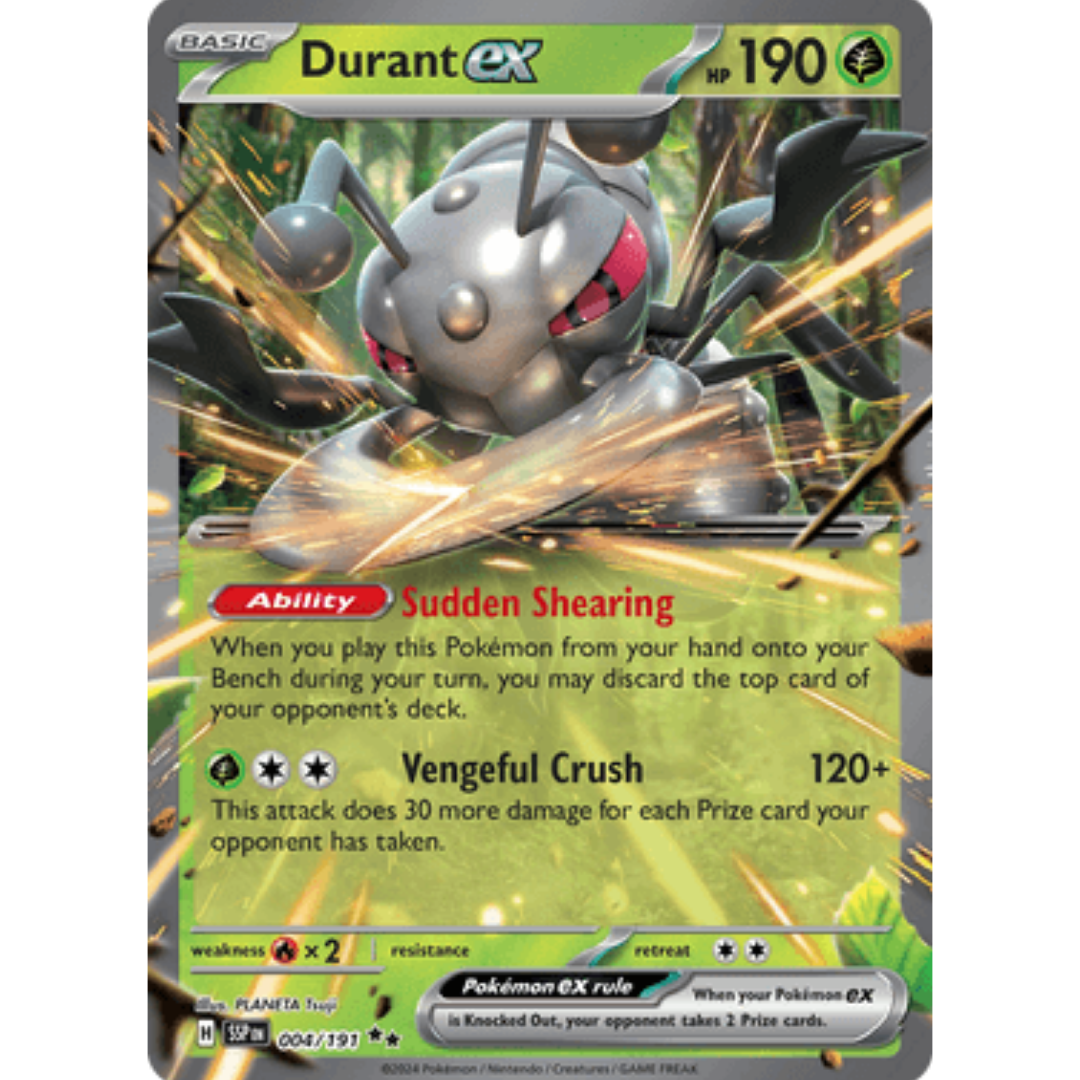 Durant ex 004/191  - Holofoil SV08 Surging Sparks - Double Rare