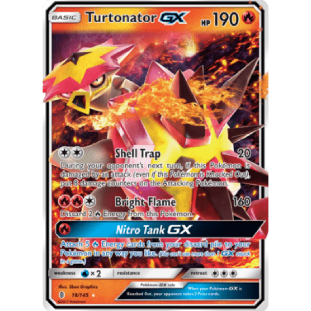 Turtonator GX 018  - Holofoil SM  Guardians Rising - Ultra Rare