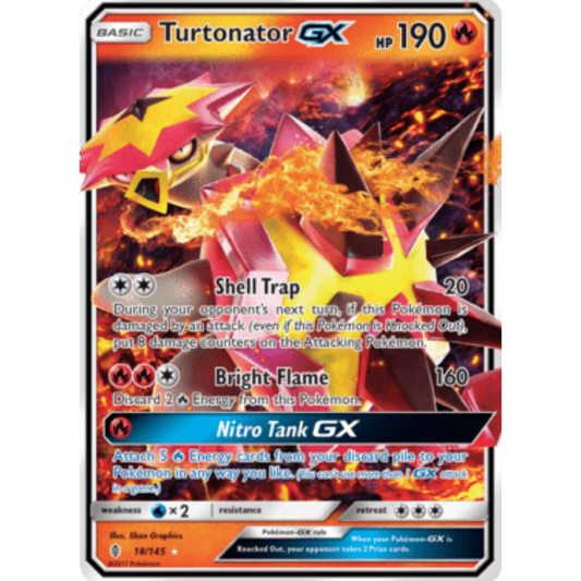 Turtonator GX 018/145  - Holofoil SM  Guardians Rising - Ultra Rare