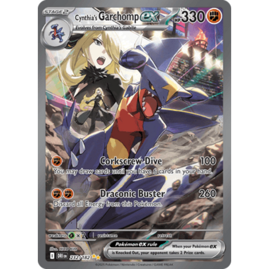 Cynthia's Garchomp ex 232/182  - Holofoil SV10 Destined Rivals - Special Illustration Rare