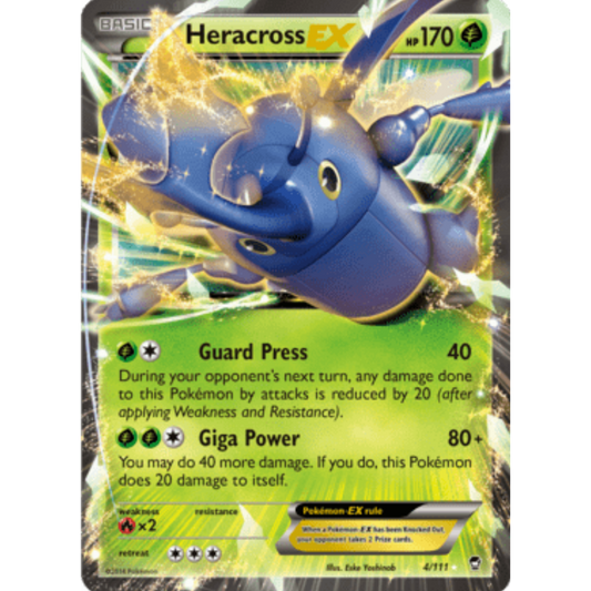 Heracross EX 004/111  - Holofoil XY  Furious Fists - Ultra Rare