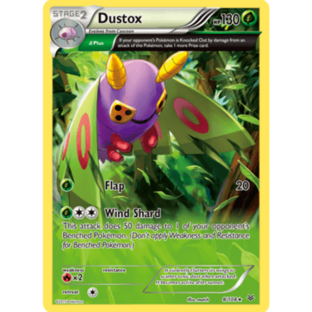 Dustox (8 Delta) 008/108  - Reverse Holofoil XY  Roaring Skies - Rare