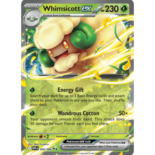 Whimsicott ex 005/086  - Holofoil SV White Flare - Double Rare