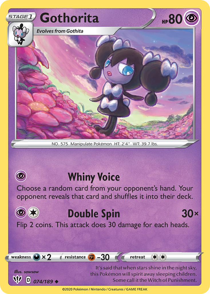 Gothorita 074  SWSH03 Darkness Ablaze - Uncommon