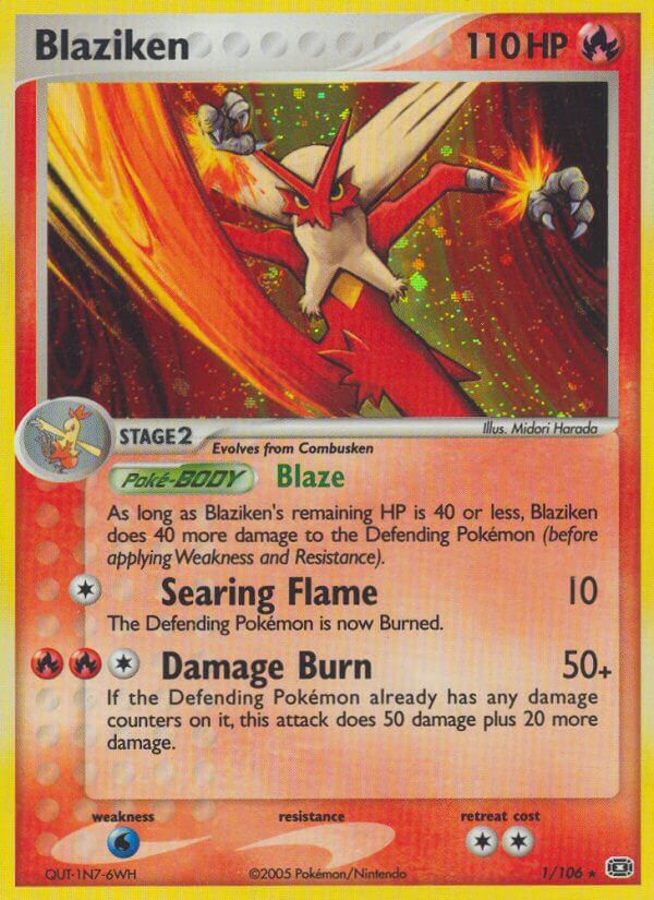 Blaziken - 1/106 (EX Emerald)/106  Deck Exclusives - Rare