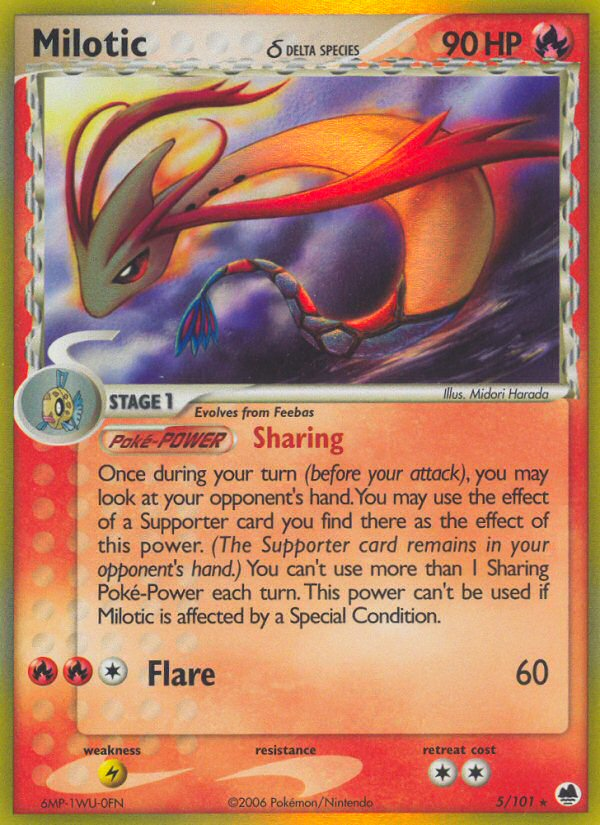 Milotic (Delta Species)/101  - Holofoil Dragon Frontiers - Holo Rare