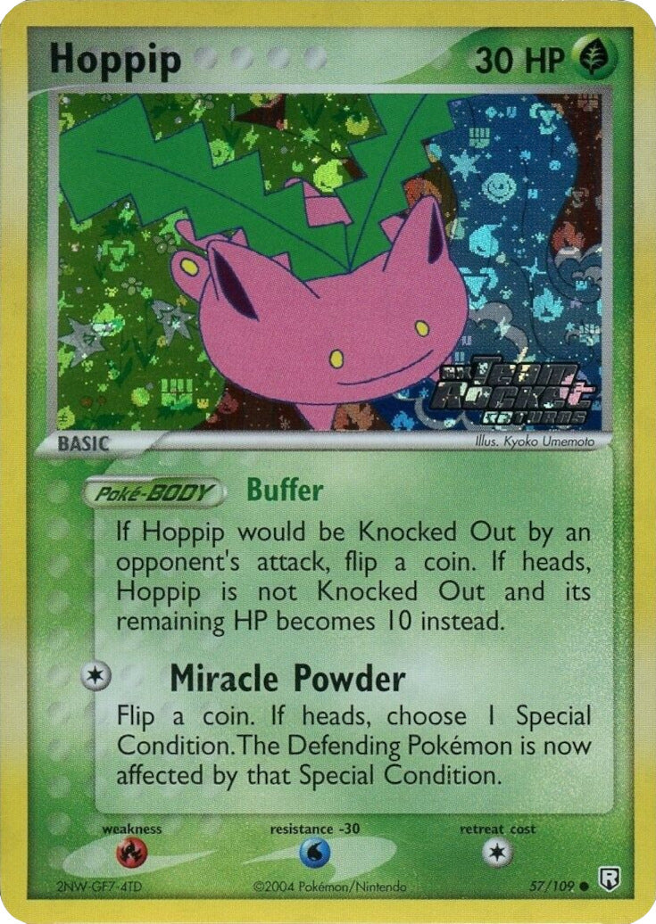 Hoppip 057  - Reverse Holofoil Team Rocket Returns - Common