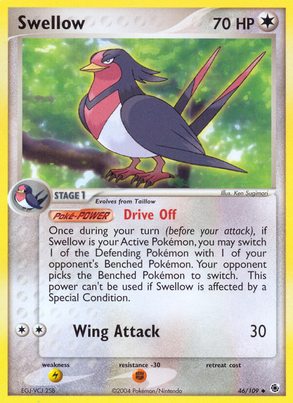 Swellow/109  Ruby and Sapphire - Uncommon