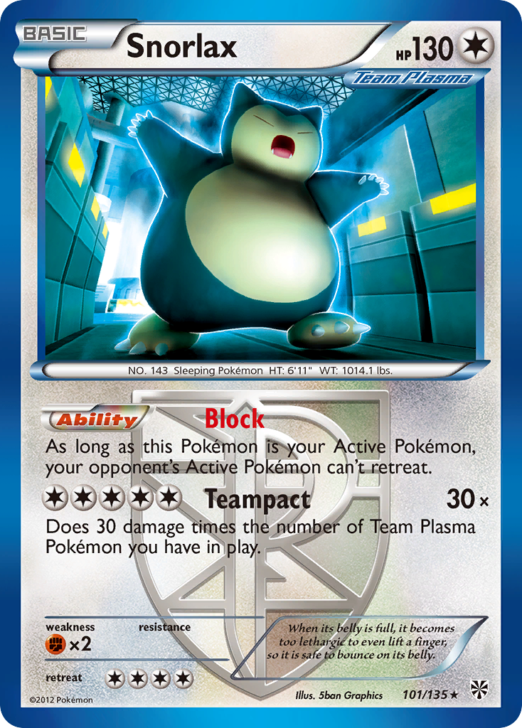 Snorlax (Team Plasma) 101  Plasma Storm - Rare