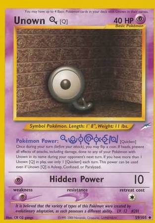 Unown [Q]/105  - Unlimited Neo Destiny - Uncommon