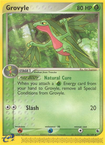 Grovyle - 32/109/109  Ruby and Sapphire - Uncommon