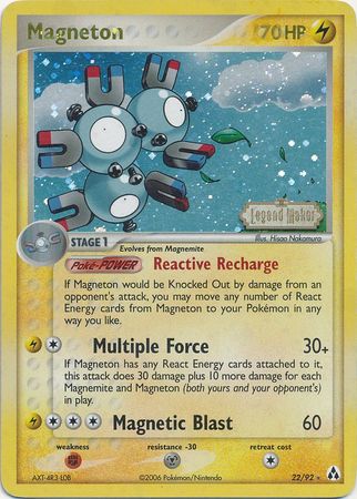 Magneton  - Reverse Holofoil Legend Maker - Rare