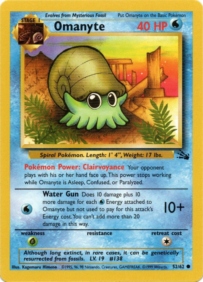 Omanyte 052  - Unlimited Fossil - Common