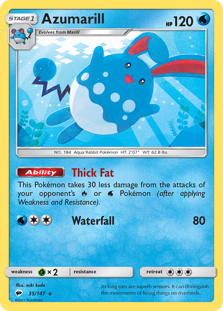 Azumarill 035  SM  Burning Shadows - Rare