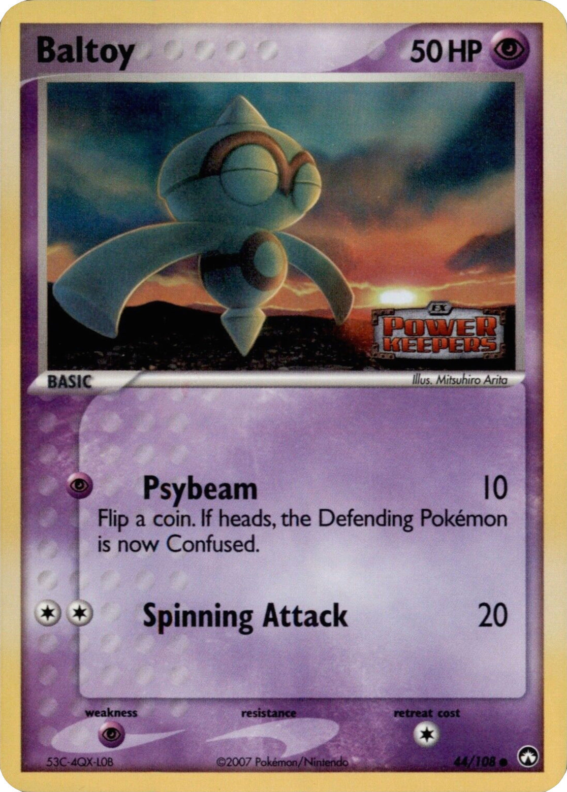 Baltoy 044  - Reverse Holofoil Power Keepers - Common