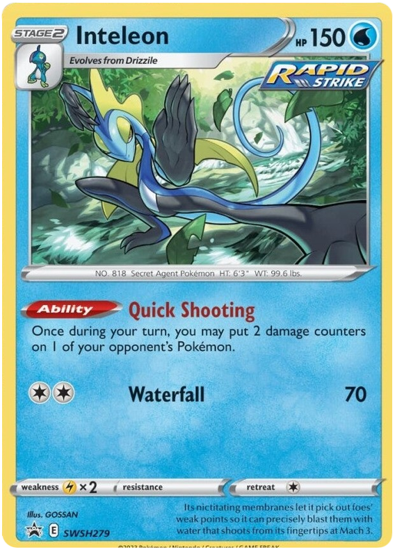 Inteleon SWSH279  - Holofoil SWSH Sword & Shield Promo Cards - Promo