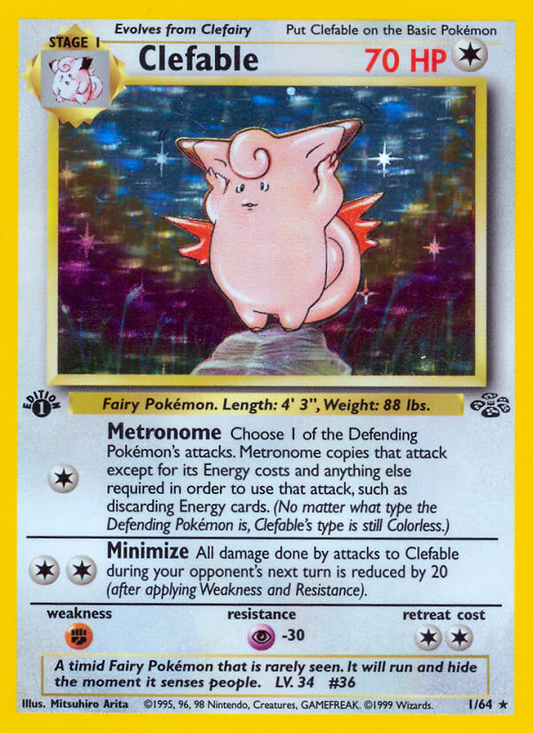 Clefable (1) 001/64  - 1st Edition Holofoil Jungle - Holo Rare