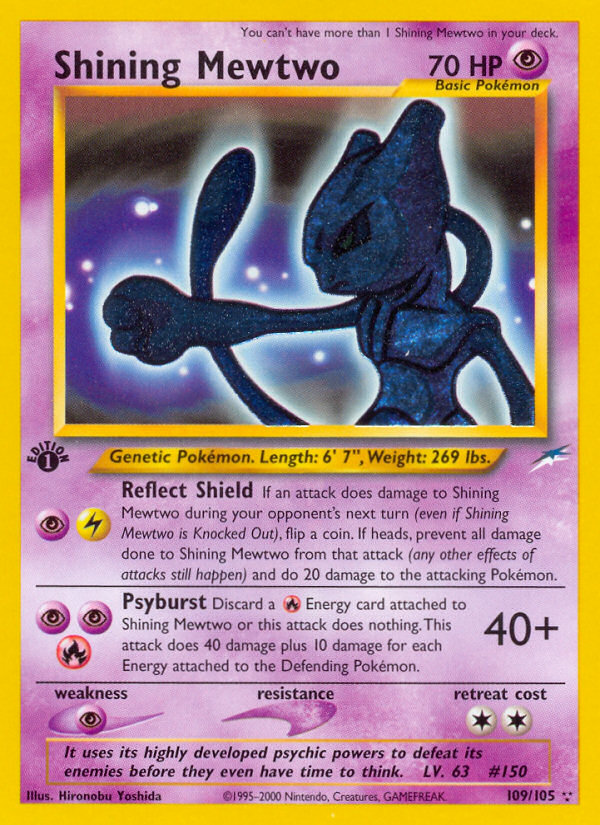 Shining Mewtwo  - 1st Edition Holofoil Neo Destiny - Secret Rare