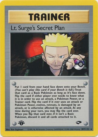Lt. Surge's Secret Plan 107  - 1st Edition Gym Challenge - Rare