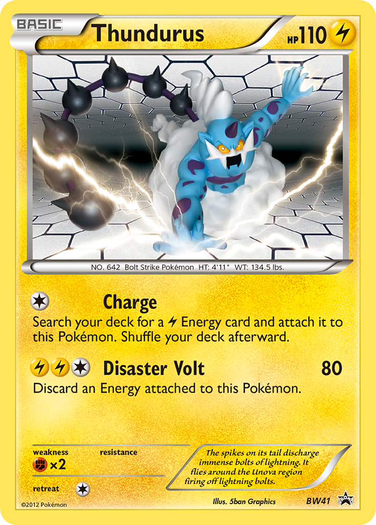Thundurus - BW41  - Reverse Holofoil Black and White Promos - Promo