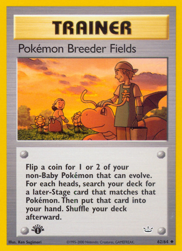 Pokemon Breeder Fields 062  - 1st Edition Neo Revelation - Uncommon