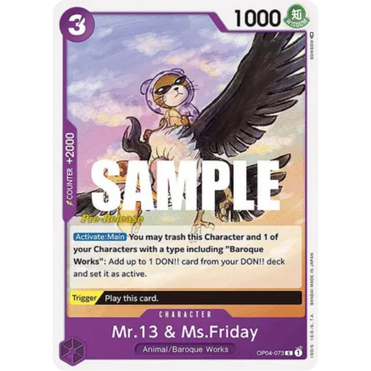 Mr.13 & Ms.Friday (OP04-073) - Kingdoms of Intrigue Pre-Release Cards