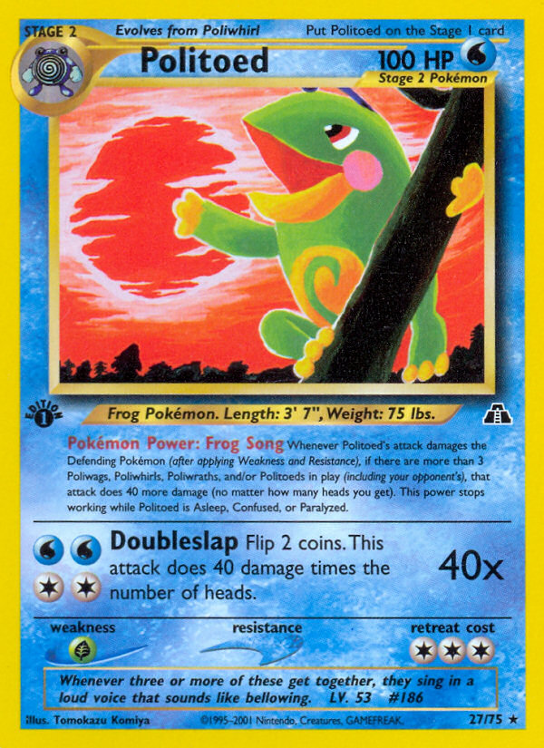 Politoed (27) 027/75  - 1st Edition Neo Discovery - Rare