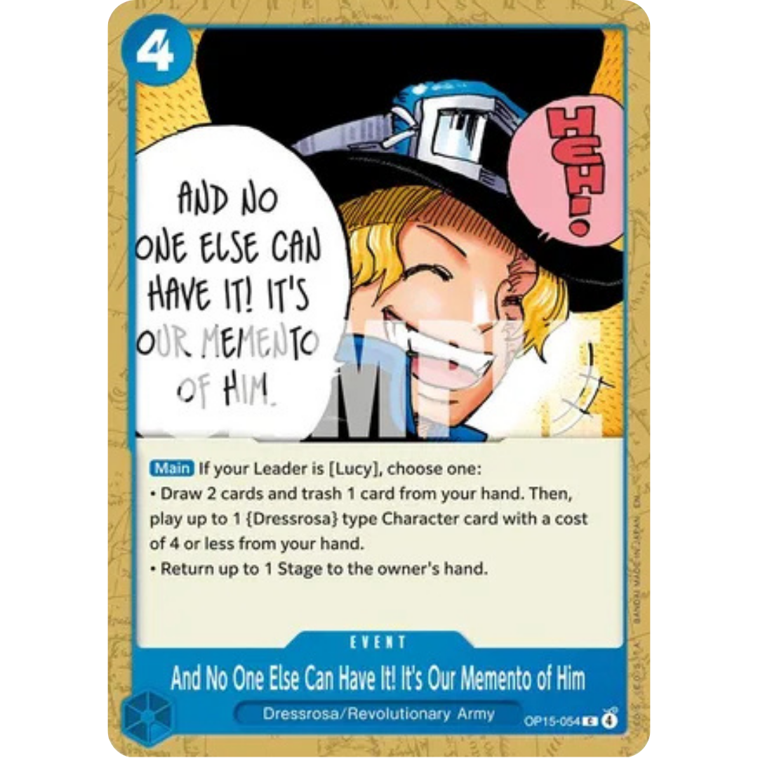 And No One Else Can Have It! It's Our Memento of Him (OP15-054) - Adventure on Kami's Island